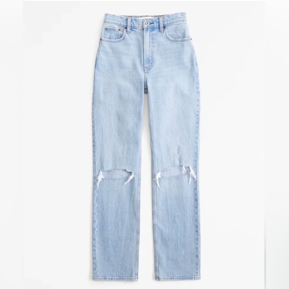 Abercrombie & Fitch The 90’s Straight Ultra High Rise Blue Jeans